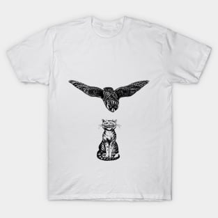 a cat and an owl T-Shirt